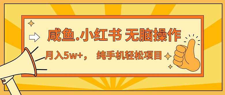 （11524期）2024最赚钱的项目，咸鱼，小红书无脑操作，每单利润500+，轻松月入5万+…-学仕资源网