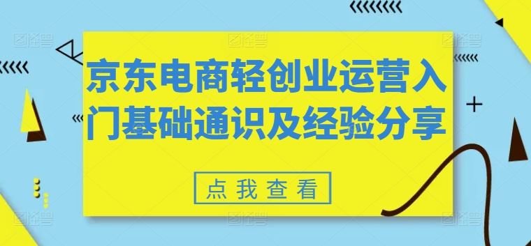 京东电商轻创业运营入门基础通识及经验分享-学仕资源网