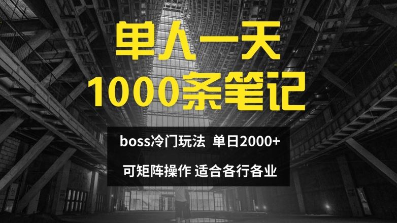 单人一天1000条笔记，日入2000+，BOSS直聘的正确玩法【揭秘】-学仕资源网
