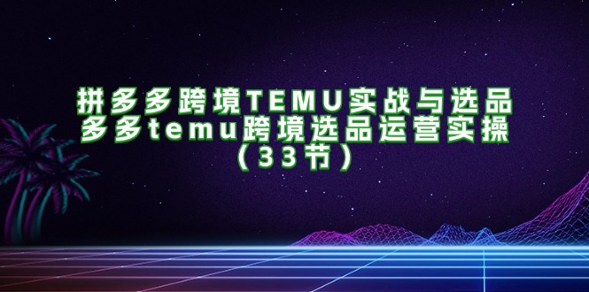 （11934期）拼多多跨境TEMU实战与选品，多多temu跨境选品运营实操（33节）-学仕资源网