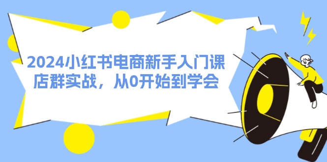 2024小红书电商新手入门课，店群实战，从0开始到学会（31节）-学仕资源网