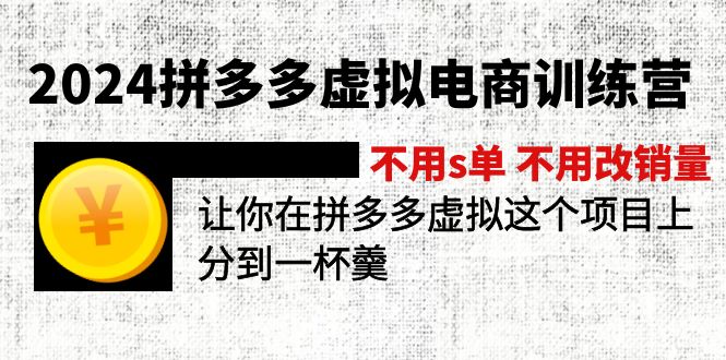 （12024期）2024拼多多虚拟电商训练营 不s单 不改销量  做虚拟项目分一杯羹(更新10节)-学仕资源网