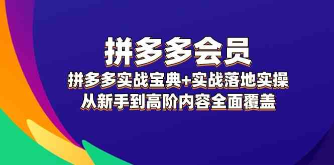 拼多多会员实战宝典+实战落地实操，从新手到高阶内容全面覆盖-学仕资源网
