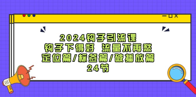 （12097期）2024钩子·引流课：钩子下得好 流量不再愁，定位篇/标签篇/破播放篇/24节-学仕资源网