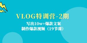 VLOG特训营第2期：写出10w+爆款文案，制作爆款视频（18节课）-学仕资源网