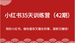 小红书35天训练营（42期）-用好小红书，做你喜欢又擅长的事，涨粉又赚钱！-学仕资源网