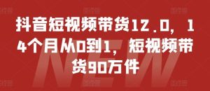 抖音短视频带货12.0,14个月从0到1,短视频带货90万件-学仕资源网