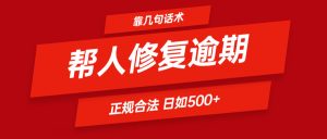 靠几句话术帮人解决逾期日入500+ 看一遍就会 正规合法-学仕资源网
