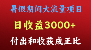 一天收益3000+,暑假期间, 这个项目才是真火-学仕资源网