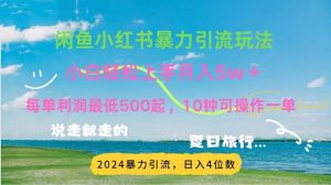 (11650期)2024暑假赚钱项目小红书咸鱼暴力引流,简单无脑操作,每单利润500+,…-学仕资源网