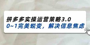 2024-2025拼多多实操运营策略3.0，0~1完美蜕变，解决信息焦虑（38节）-学仕资源网