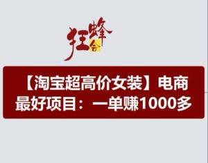 淘宝超高价女装项目,电商最好赛道,一单赚1000多-学仕资源网