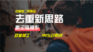 去重新思路,详细教你自媒体视频二剪搬运技术,自己加工双重去重100%过原创-学仕资源网