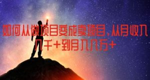 如何从做项目变成卖项目，从月收入几千到月入几万【揭秘】-学仕资源网