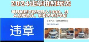 （11743期）2024违章拍照新玩法，推广躺赚+拍照赚钱双模式，日入1000+-学仕资源网