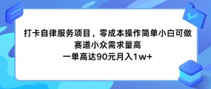 打卡自律服务项目，零成本操作简单小白可做，赛道小众需求量高，一单高达90元月入1w+-学仕资源网