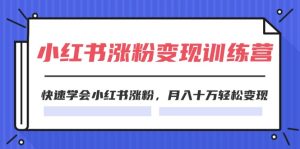(11762期)2024小红书涨粉变现训练营,快速学会小红书涨粉,月入十万轻松变现(40节)-学仕资源网