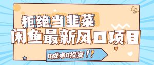 拒绝当韭菜!(11781期)闲鱼最新风口项目,0成本0投资,当日出单,日入1000+-学仕资源网