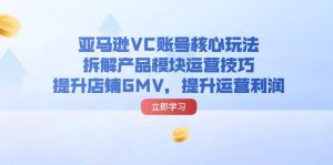 （11848期）亚马逊VC账号核心玩法，拆解产品模块运营技巧，提升店铺GMV，提升运营利润-学仕资源网