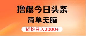 （11849期）撸爆今日头条，简单无脑，日入2000+-学仕资源网