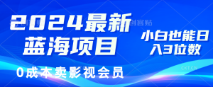 (11894期)2024最新蓝海项目,0成本卖影视会员,小白也能日入3位数-学仕资源网