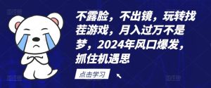 不露脸,不出镜,玩转找茬游戏,月入过万不是梦,2024年风口爆发,抓住机遇【揭秘】-学仕资源网