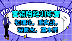 营销陪跑训练营,轻理论,重实战,轻概念,重本质,适合中小企业和初创企业的老板-学仕资源网