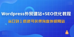 WordPress外贸建站+SEO优化教程,从0到1搭建可获得询盘外贸网站(57节课)-学仕资源网