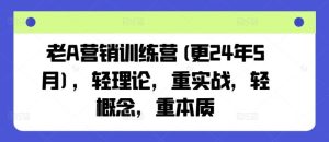 老A营销训练营(更24年7月),轻理论,重实战,轻概念,重本质-学仕资源网