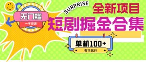 (11999期)短剧掘金合集2.0  无门槛没成本 有手就行 单机100+-学仕资源网