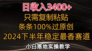 (12010期)日收入3400+,只需复制粘贴,条条过原创,2024下半年最香赛道,小白也…-学仕资源网