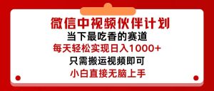 (12017期)微信中视频伙伴计划,仅靠搬运就能轻松实现日入500+,关键操作还简单,…-学仕资源网