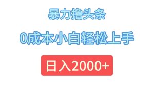 （12068期）暴力撸头条，0成本小白轻松上手，日入2000+-学仕资源网