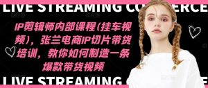 IP剪辑师内部课程(挂车视频)，张兰电商IP切片带货培训，教你如何制造一条爆款带货视频-学仕资源网