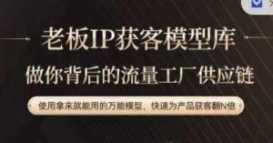 老板IP流量供应链,动作越少,账号越好,使用拿来就能用的万能模型,快速为产品获客翻N倍-学仕资源网