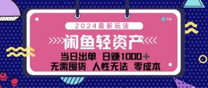 (12092期)闲鱼轻资产 日赚1000+ 当日出单 0成本 利用人性玩法 不断复购-学仕资源网