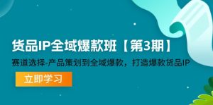 货品IP全域爆款班【第3期】赛道选择、产品策划到全域爆款,打造爆款货品IP-学仕资源网