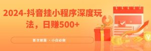 2024全网首次披露,抖音挂小程序深度玩法,日赚500+,简单、稳定,带渠道收入,小白必做-学仕资源网