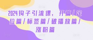 2024钩子引流课,开篇/定位篇/标签篇/破播放篇/涨粉篇-学仕资源网