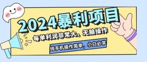 (12130期)2024暴利项目,每单利润非常大,无脑操作,纯手机操作简单,小白必学项目-学仕资源网