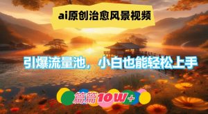 ai原创治愈风景视频,引爆流量池,小白也能轻松上手,篇篇10w+-学仕资源网