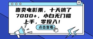 (12161期)靠卖电影票,十天搞了7000+,小白无门槛上手,零投入!-学仕资源网