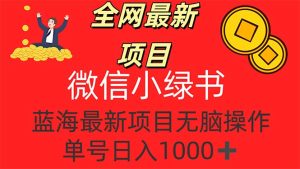 (12163期)全网最新项目,微信小绿书,做第一批吃肉的人,一天十几分钟,无脑单号…-学仕资源网