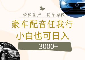 （12206期）不为人知的暴力小项目，豪车配音，日入3000+-学仕资源网