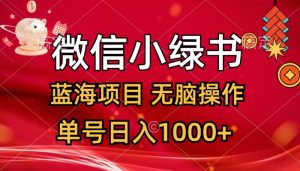 （12237期）微信小绿书，蓝海项目，无脑操作，一天十几分钟，单号日入1000+-学仕资源网
