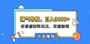 (12255期)日入3000+ 骚气导航,多渠道矩阵玩法,实操教程-学仕资源网