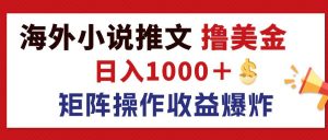 (12333期)最新海外小说推文撸美金,日入1000+ 蓝海市场,矩阵放大收益爆炸-学仕资源网