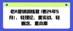 老A营销训练营(更24年9月)，轻理论，重实战，轻概念，重本质-学仕资源网