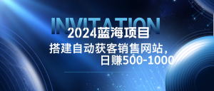 2024蓝海项目,搭建销售网站,自动获客,日赚500-1000-学仕资源网
