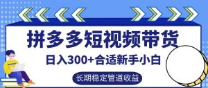 拼多多短视频带货日入300+有长期稳定被动收益，合适新手小白【揭秘】-学仕资源网